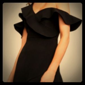 Bcbg Malik Asymmetrical Ruffle Dress 